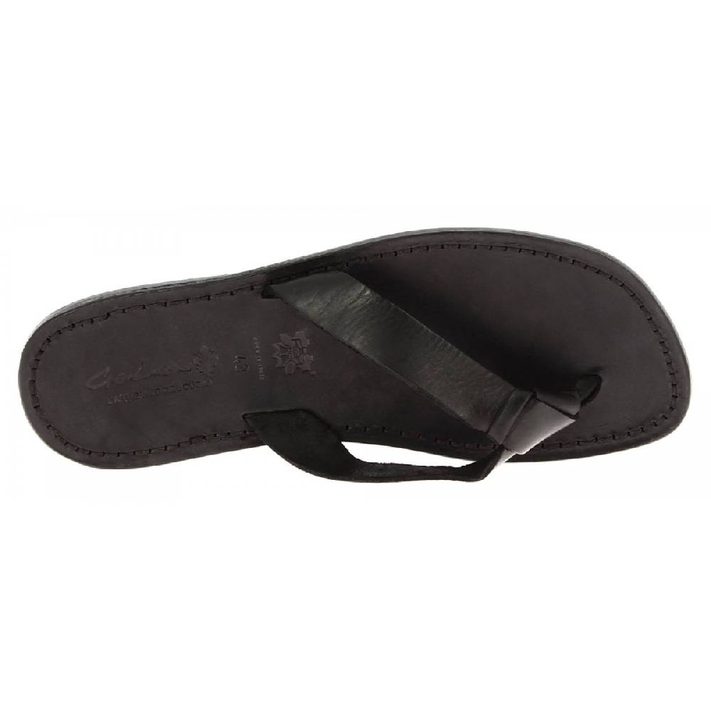 Lartigiano Del Cuoio Infradito uomo in pelle nera fatti a mano Vendite Flash