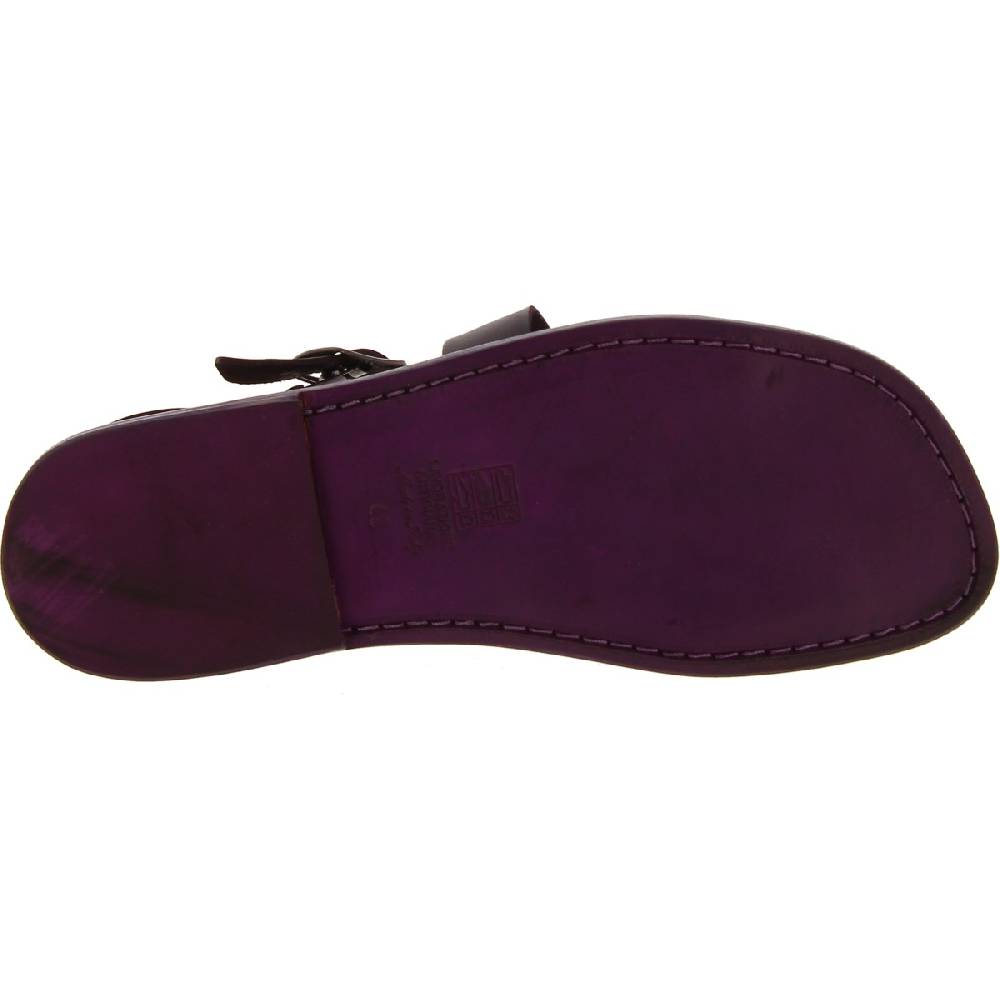 Lartigiano Del Cuoio Sandali uomo fatti a mano in pelle color prugna Moda