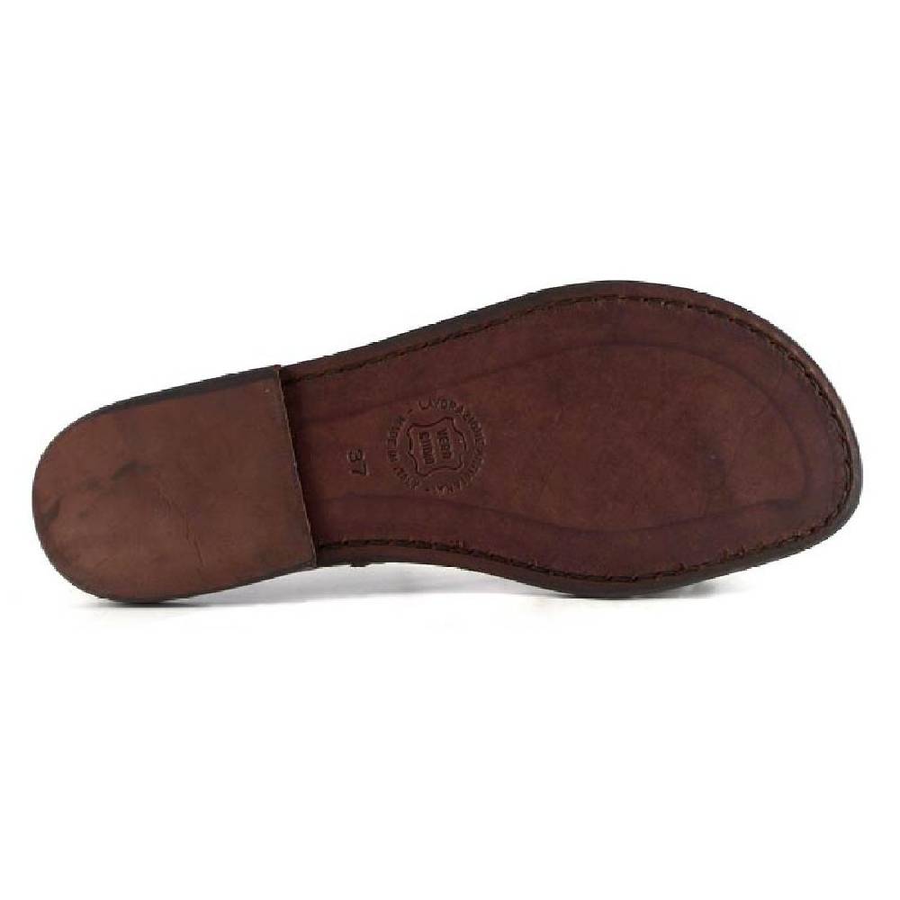 Lartigiano Del Cuoio Sandali donna realizzati a mano in pelle color testa di moro Sconto