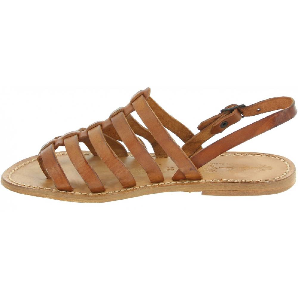 Lartigiano Del Cuoio Sandali infradito alla schiava in pelle color cuoio In Linea