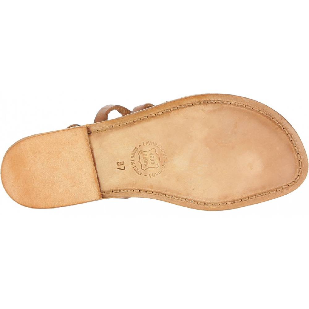Lartigiano Del Cuoio Sandali infradito alla schiava in pelle color cuoio In Linea