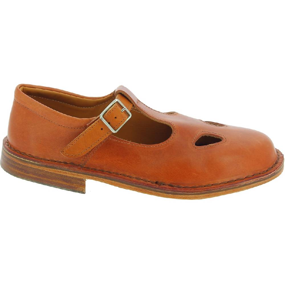 Lartigiano Del Cuoio Scarpe "occhi di bue" da donna in pelle marrone fatte a mano in Italia Spedizione Gratuita
