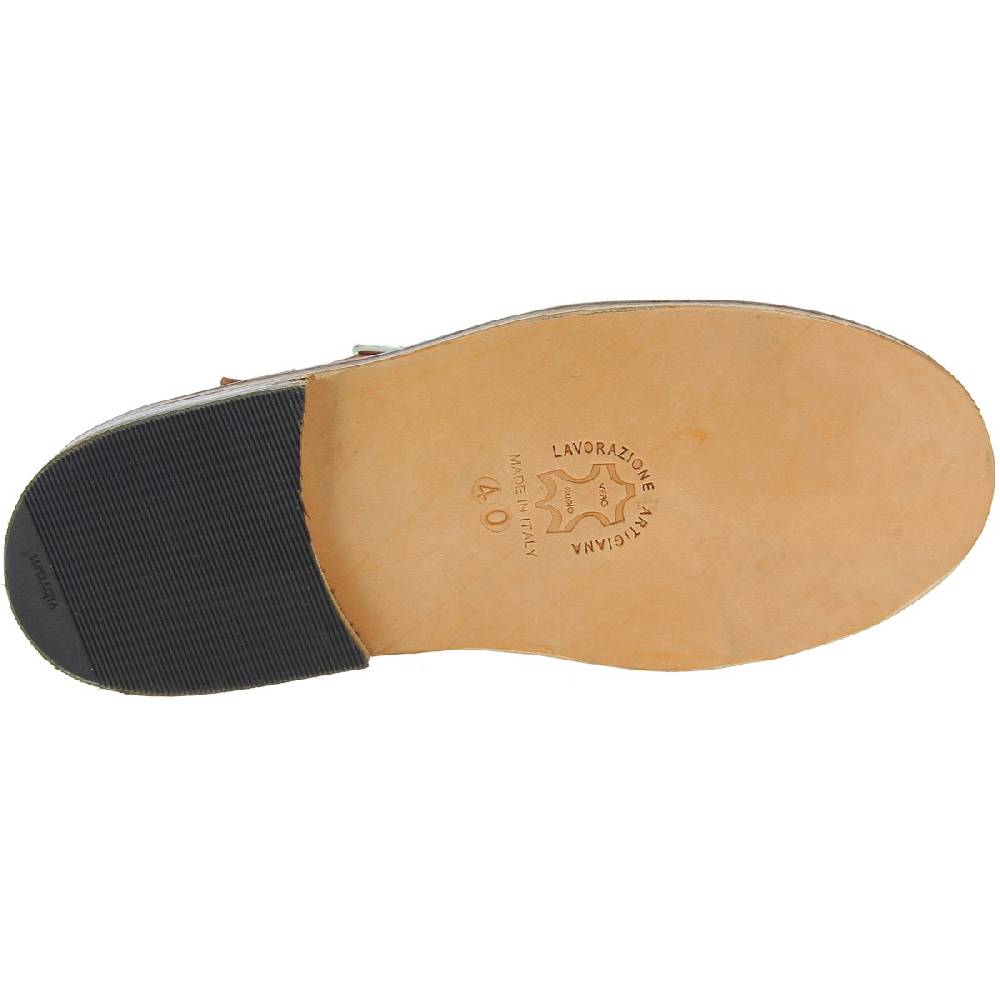 Lartigiano Del Cuoio Scarpe "occhi di bue" da donna in pelle marrone fatte a mano in Italia Spedizione Gratuita