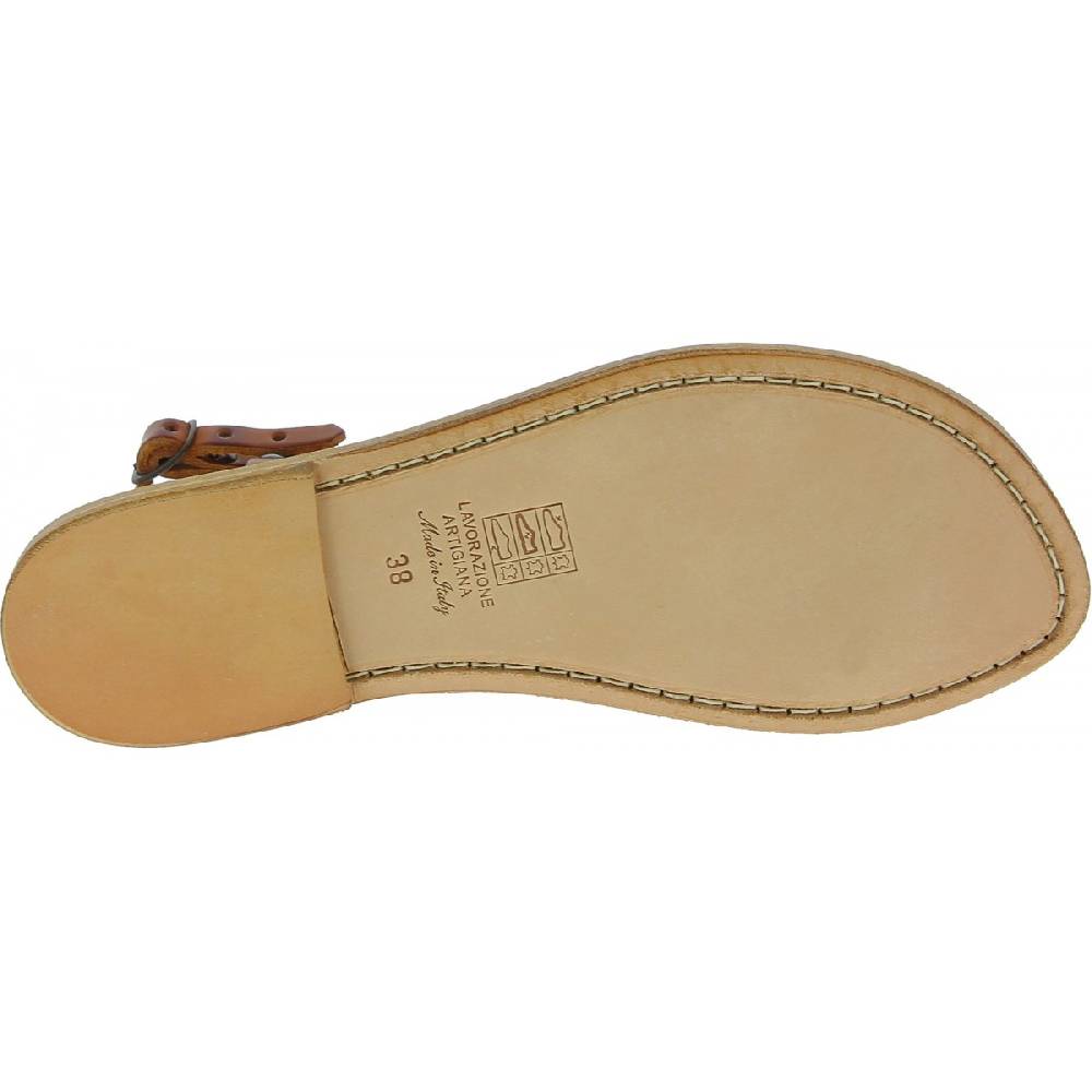 Lartigiano Del Cuoio Sandali da donna in pelle color cuoio fatti a mano Economico