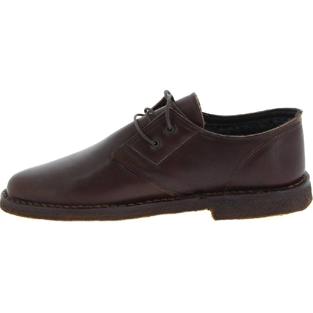 Lartigiano Del Cuoio Scarpe basse da uomo in pelle marrone scuro con fodera invernale Vendite Flash