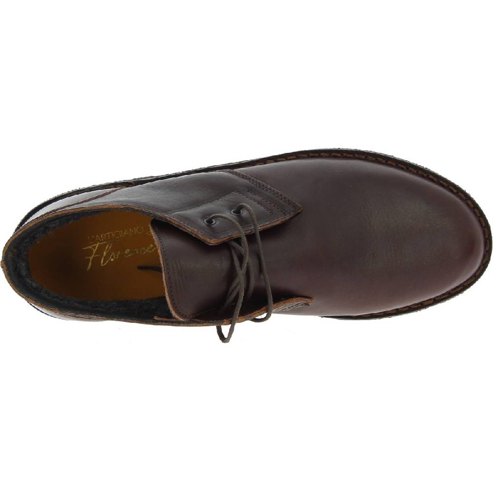 Lartigiano Del Cuoio Scarpe basse da uomo in pelle marrone scuro con fodera invernale Vendite Flash