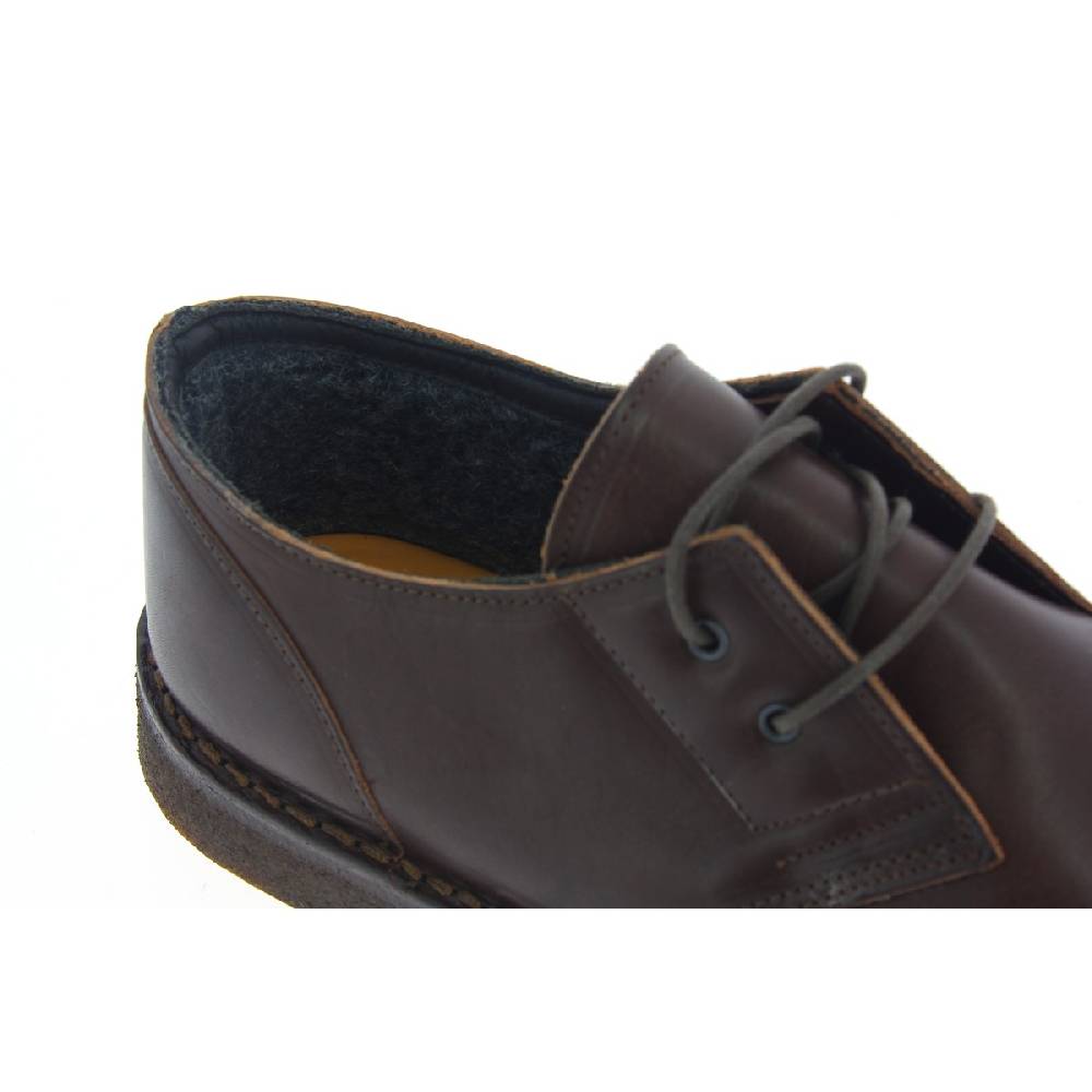 Lartigiano Del Cuoio Scarpe basse da uomo in pelle marrone scuro con fodera invernale Vendite Flash
