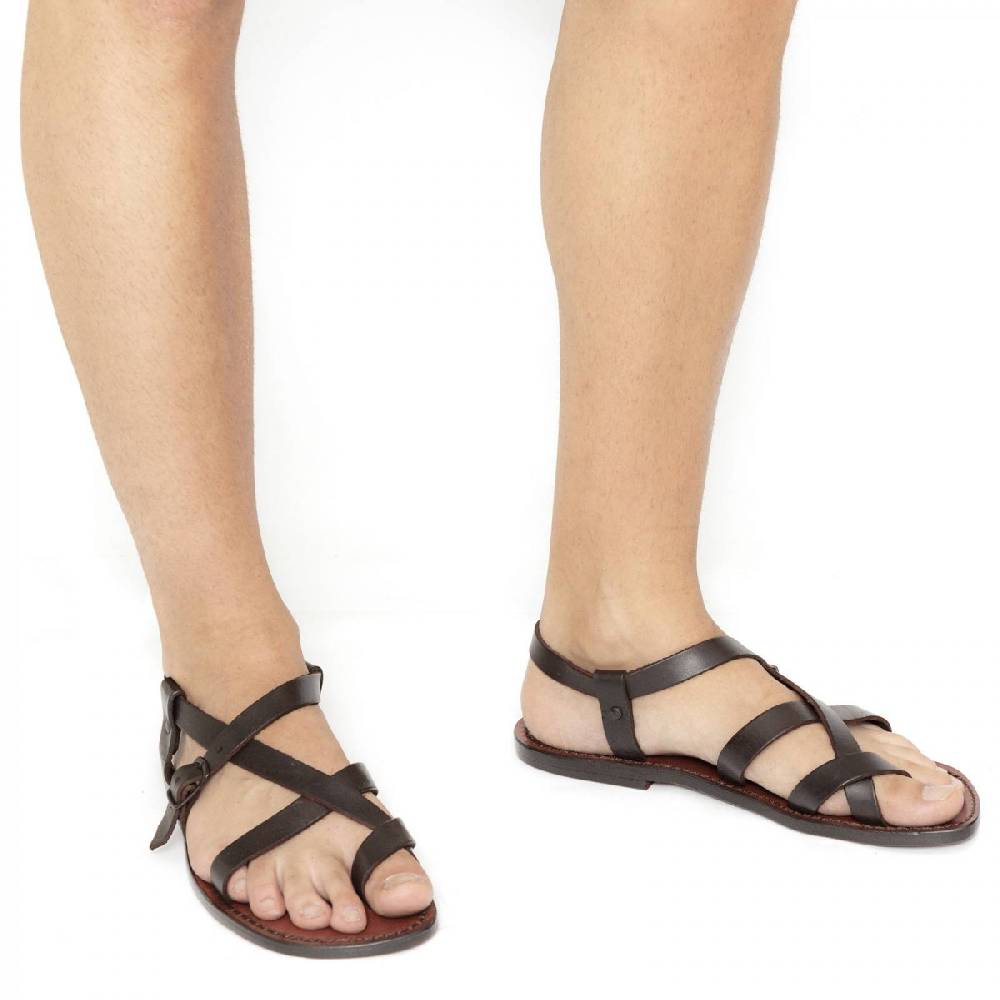 Lartigiano Del Cuoio Sandali uomo cuoio artigianali in pelle testa di moro Online Outlet