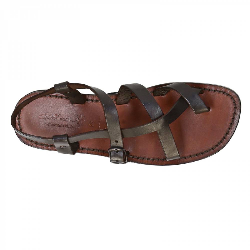 Lartigiano Del Cuoio Sandali uomo cuoio artigianali in pelle testa di moro Online Outlet