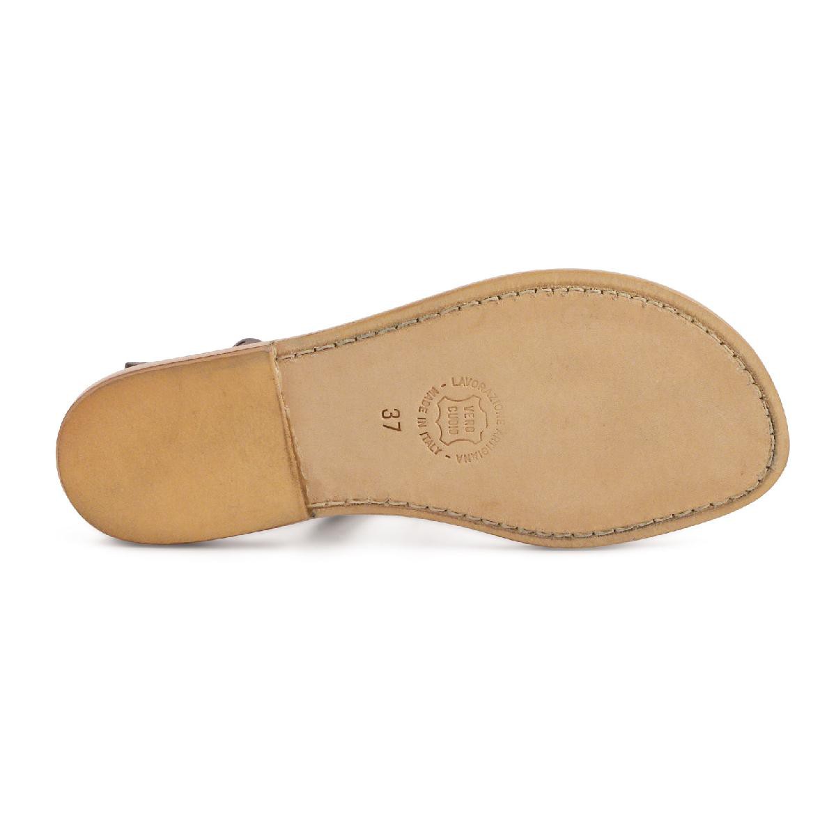 Lartigiano Del Cuoio Sandalo infradito in pelle nero artigianali da donna Ritorno libero