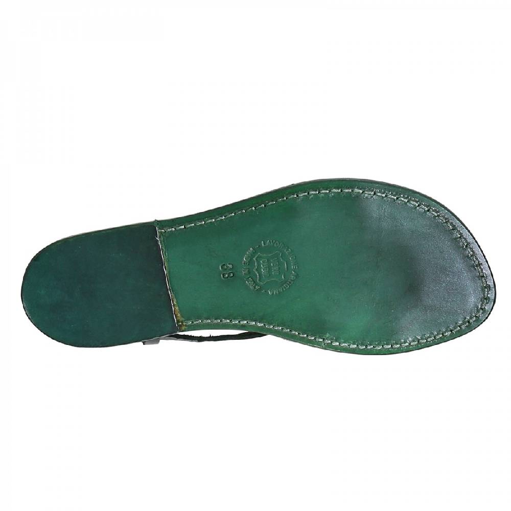 Lartigiano Del Cuoio Sandali cuoio artigianali donna in pelle verde Convenienza