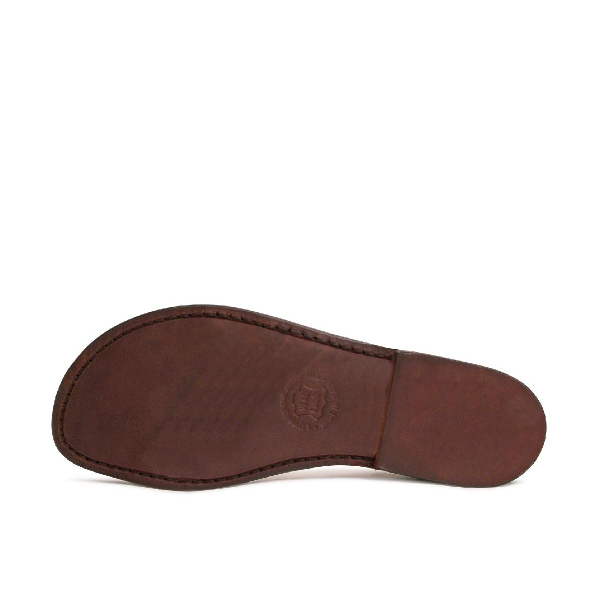 Lartigiano Del Cuoio Sandalo alla francescana donna in pelle testa di moro artigianali Sconto