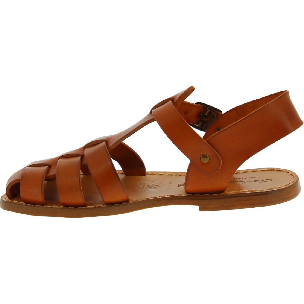 Lartigiano Del Cuoio Sandali bassi in pelle color cuoio fatti a mano in Italia Outlet