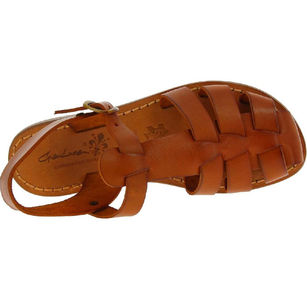 Lartigiano Del Cuoio Sandali bassi in pelle color cuoio fatti a mano in Italia Outlet