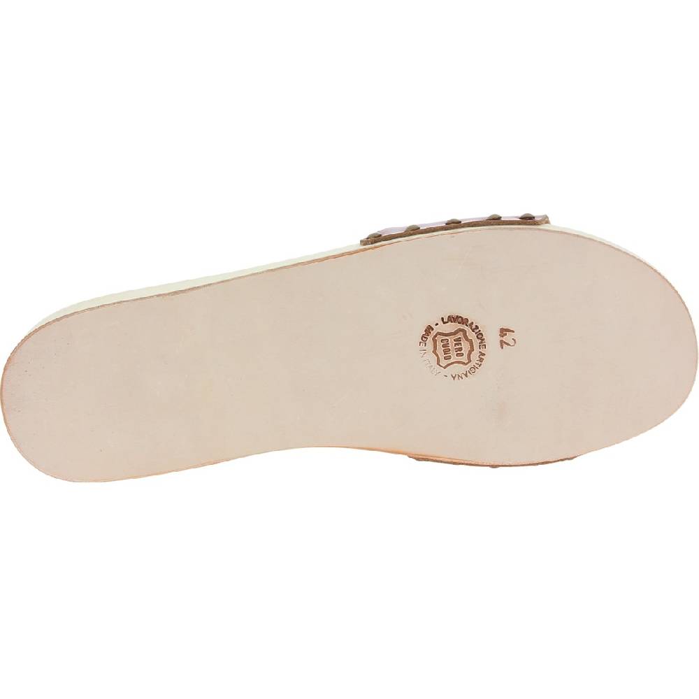 Lartigiano Del Cuoio Zoccoli in legno uomo con fascia regolabile in pelle color cuoio In Vendita