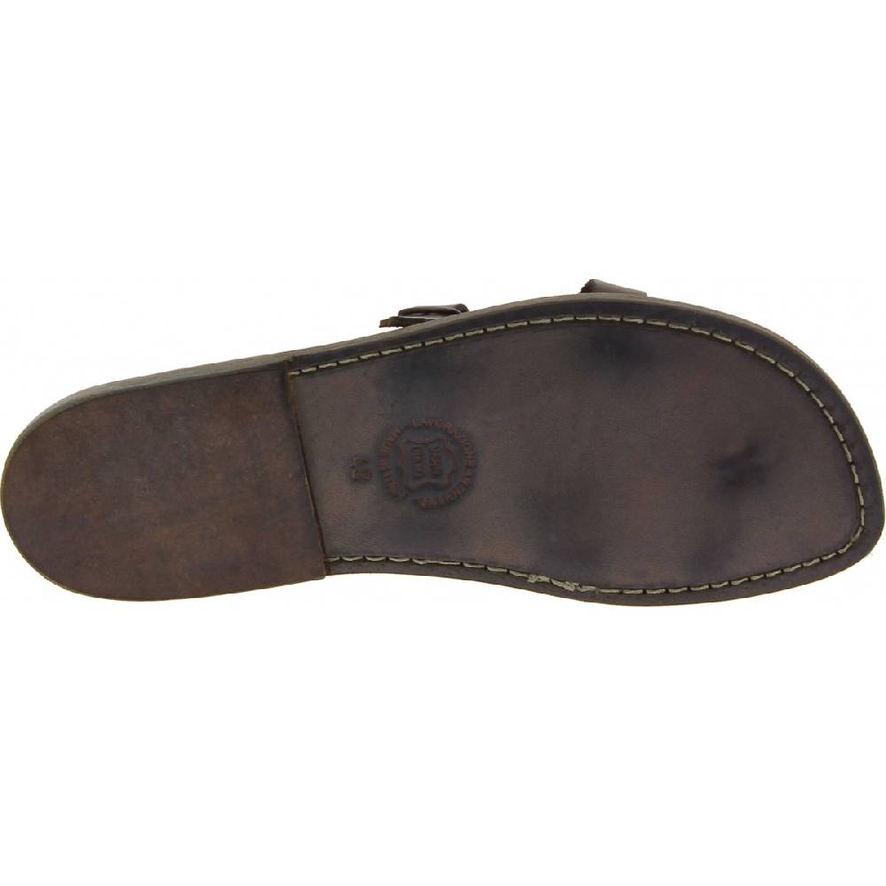 Lartigiano Del Cuoio Sandali uomo in cuoio artigianali in pelle color fango Moda