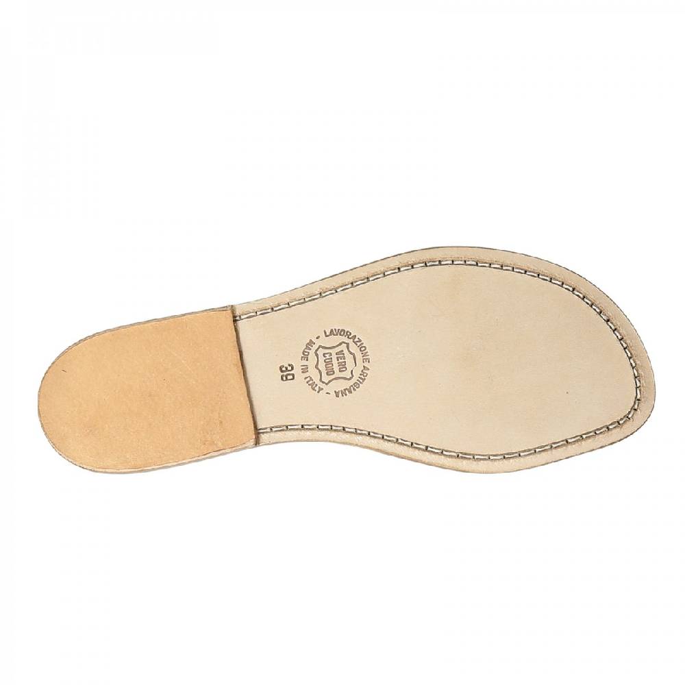 Lartigiano Del Cuoio Sandali schiava bassi da donna in pelle laminata bronzo Pezzi Unici