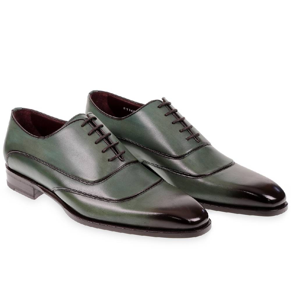 Lartigiano Del Cuoio Scarpe oxford da uomo in pelle verde tinta a mano da Fratelli Borgioli Hotsell