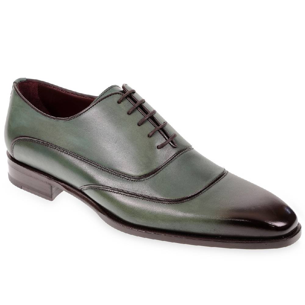 Lartigiano Del Cuoio Scarpe oxford da uomo in pelle verde tinta a mano da Fratelli Borgioli Hotsell