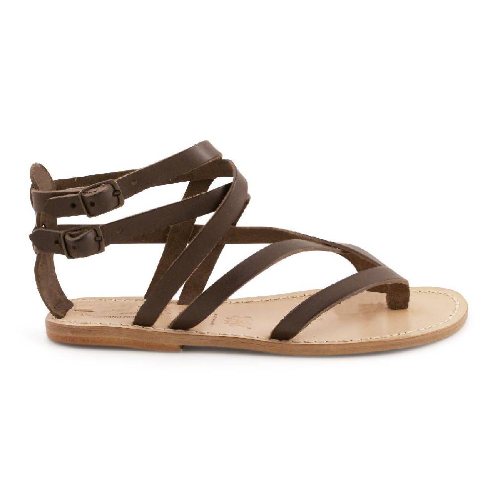 Lartigiano Del Cuoio Sandali gladiatore donna in pelle marrone artigianali Nuova
