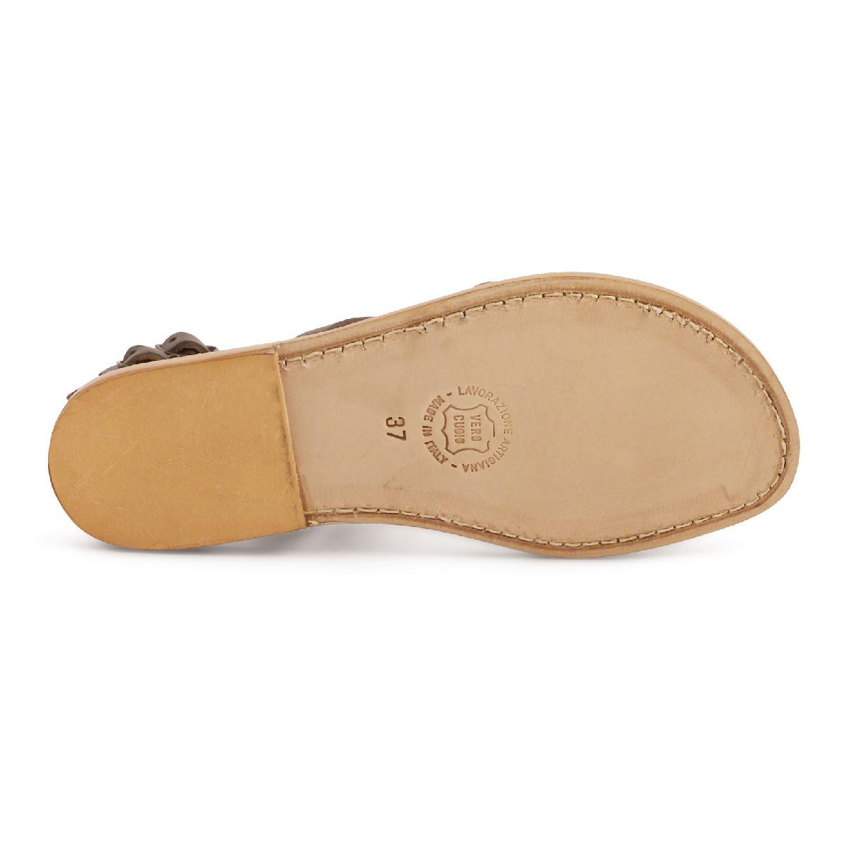 Lartigiano Del Cuoio Sandali gladiatore donna in pelle marrone artigianali Nuova