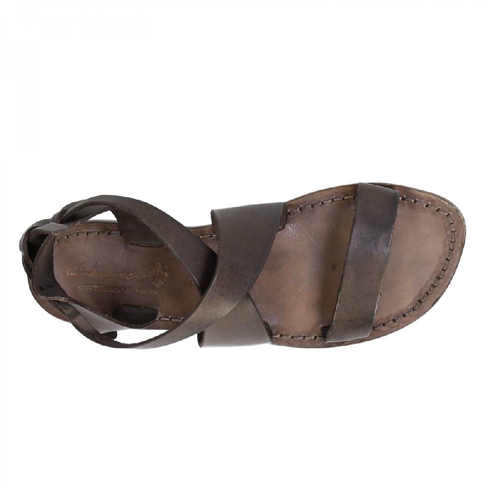 Lartigiano Del Cuoio Sandali donna fatti a mano in pelle color fango Acquista Ora