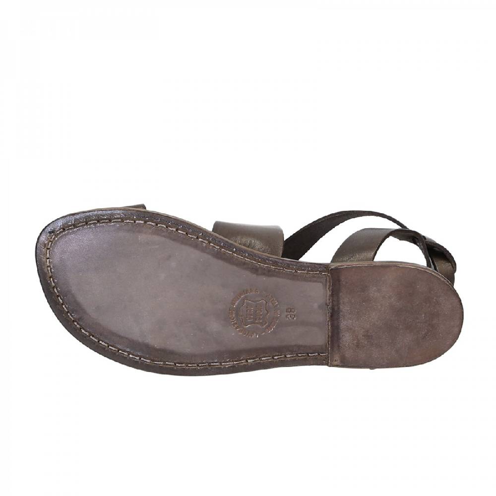 Lartigiano Del Cuoio Sandali donna fatti a mano in pelle color fango Acquista Ora