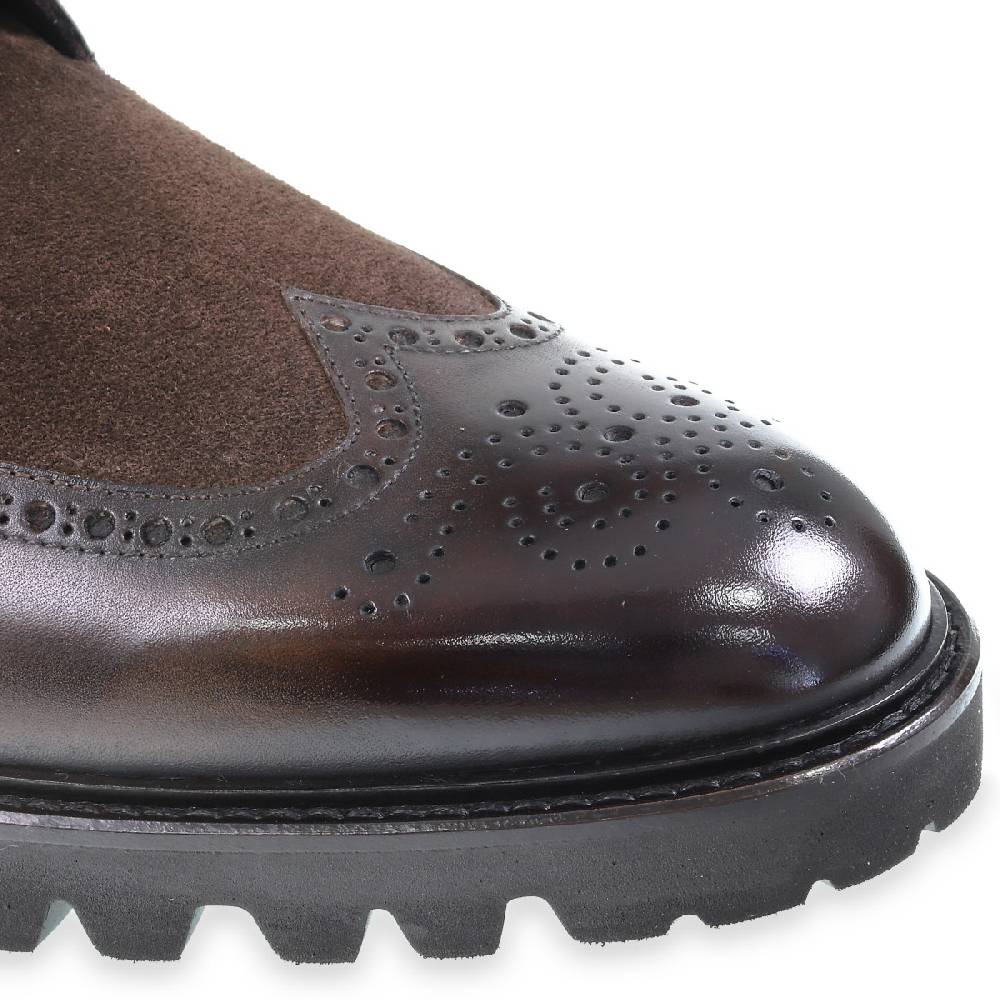 Lartigiano Del Cuoio Stivaletti brogue in pelle e camoscio marrone - Fratelli Borgioli Fino Al -60%