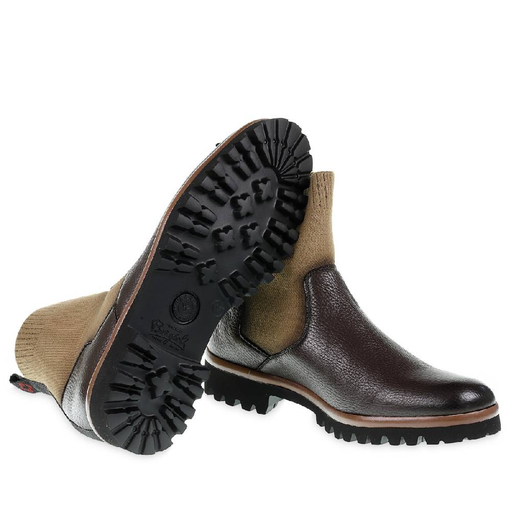 Lartigiano Del Cuoio Stivaletto chelsea in cervo marrone e cashmere - Fratelli Borgioli Shopping Online
