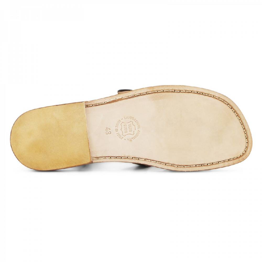 Lartigiano Del Cuoio Sandali frate in pelle bicolore fatti a mano Sconto