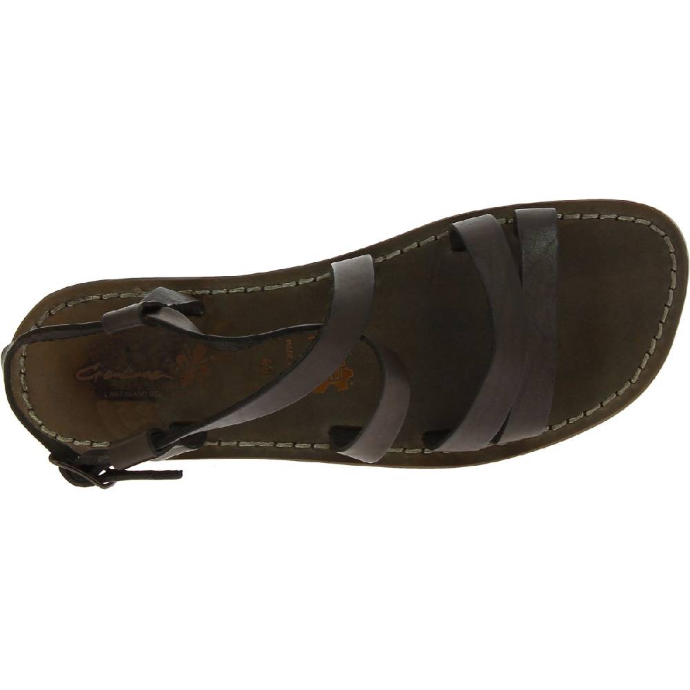 Lartigiano Del Cuoio Sandali uomo in pelle color fango fatti a mano in Italia Offerta