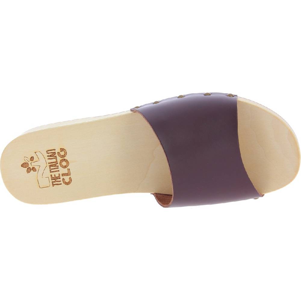 Lartigiano Del Cuoio Zoccoli in legno da uomo con fascia larga in pelle color testa di moro Economico