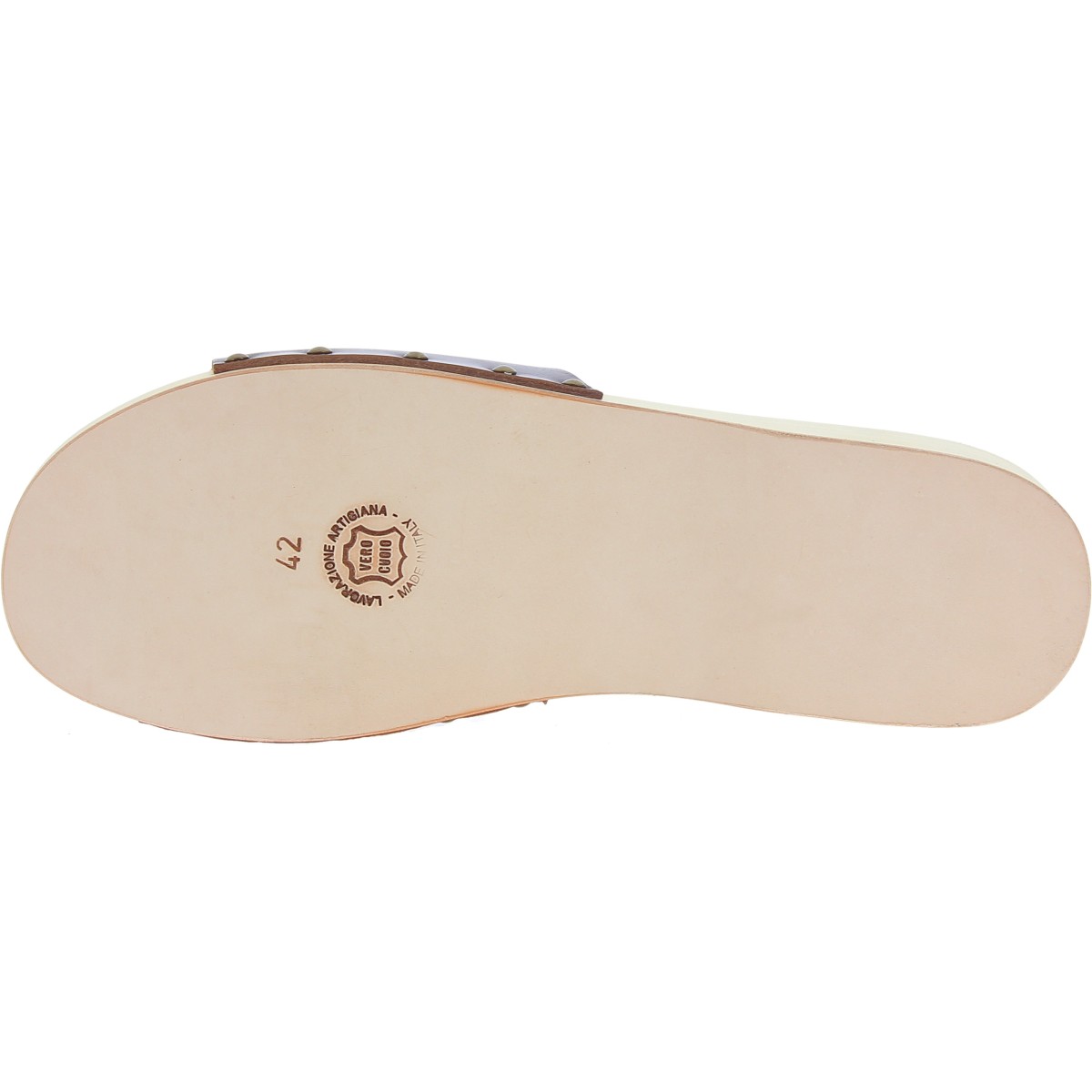 Lartigiano Del Cuoio Zoccoli in legno da uomo con fascia larga in pelle color testa di moro Economico