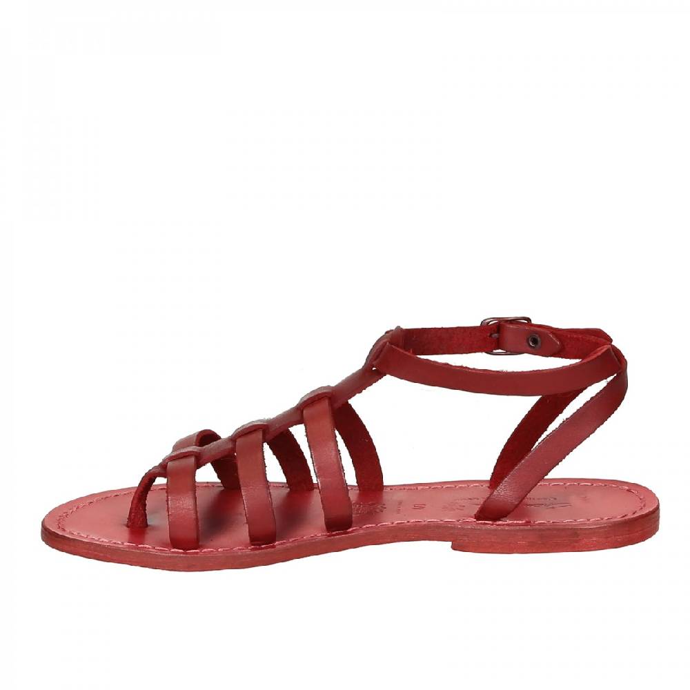 Lartigiano Del Cuoio Sandali gladiatore donna in pelle rosso fatti a mano in Italia Offerte speciali