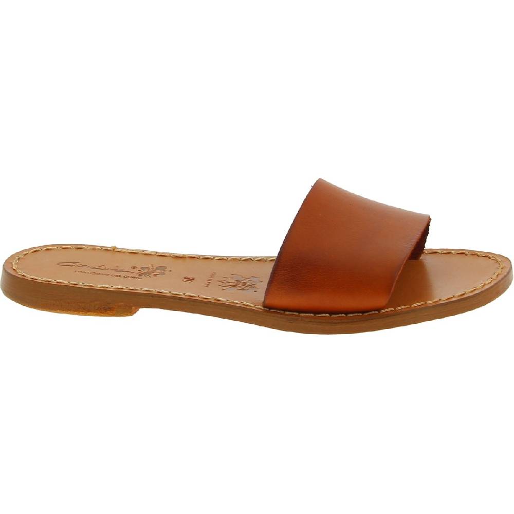 Lartigiano Del Cuoio Ciabatte donna in pelle marrone artigianali 2025