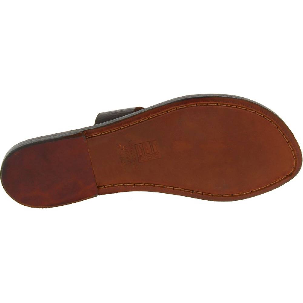 Lartigiano Del Cuoio Ciabatte donna in pelle marrone scuro artigianali Italy