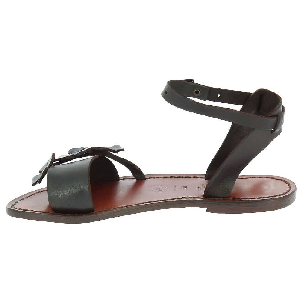 Lartigiano Del Cuoio Sandali bassi donna artigianali in pelle color testa di moro Italia
