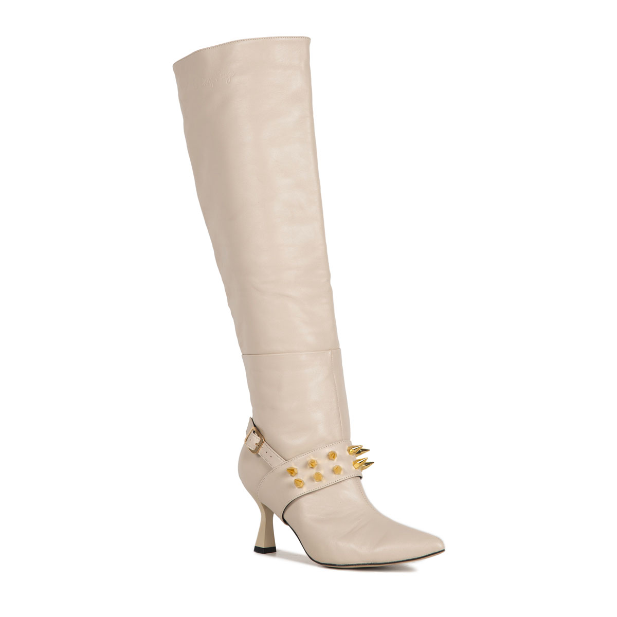 Le Dangerouge Meg Beige Studs In Linea