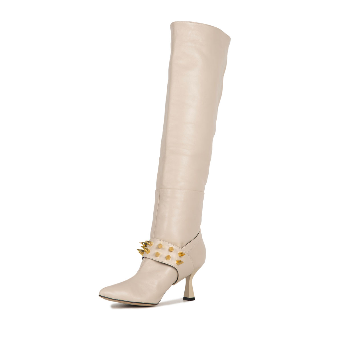 Le Dangerouge Meg Beige Studs In Linea