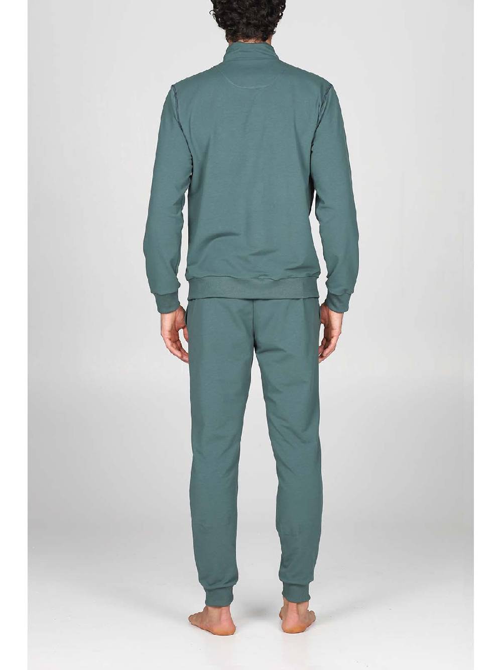 Julipet Tuta zip in confortevole felpa di colore verde Economico