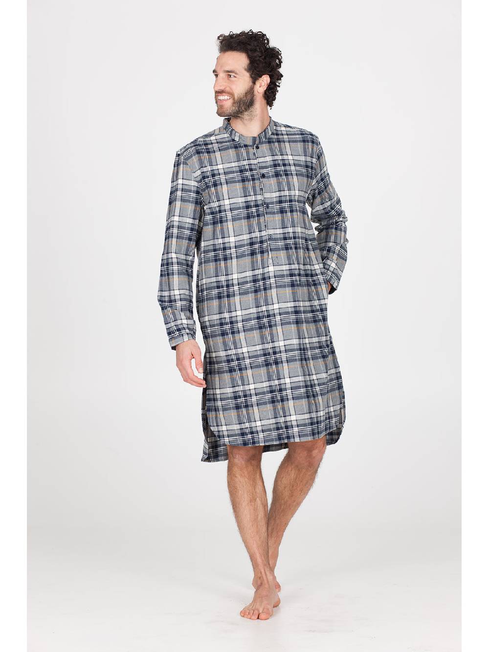 Julipet Camicia da notte in calda flanella di puro cotone Italy