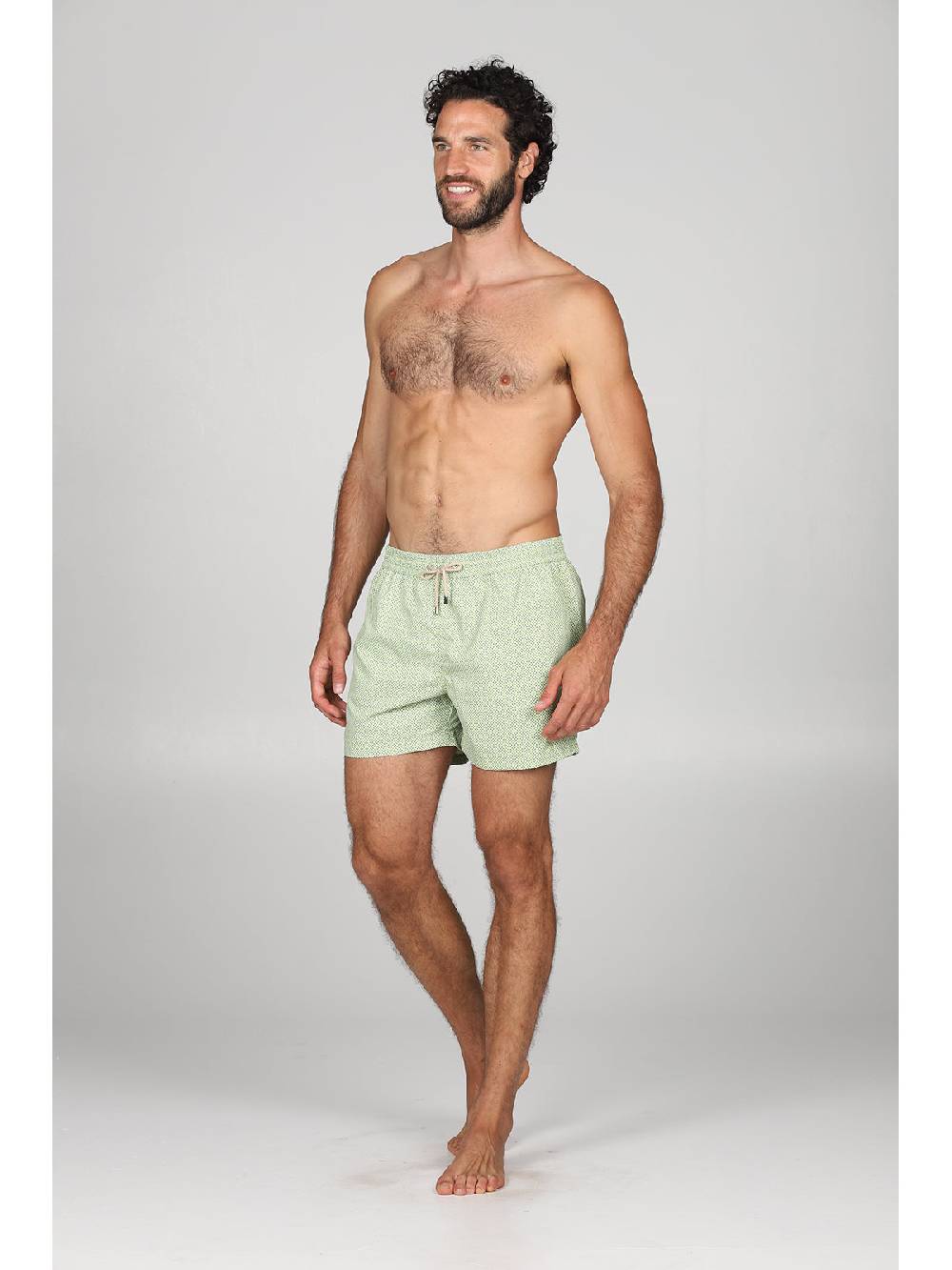 Julipet Boxer mare in leggera tela di microfibra verde, con disegno cravatteria ad alta definizione Consegna Veloce