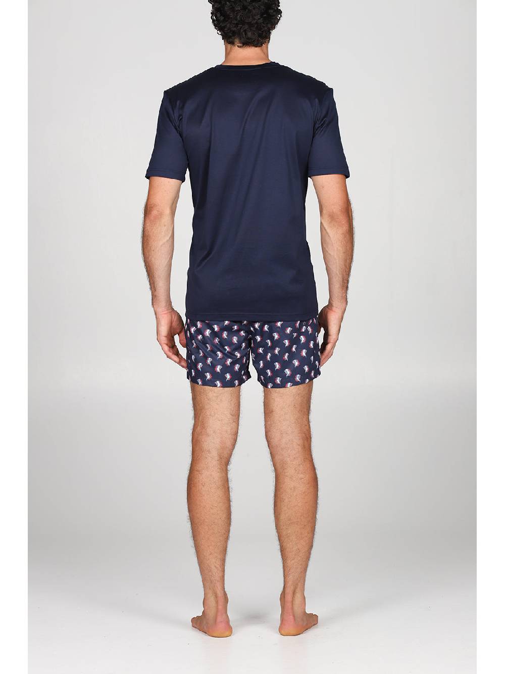 Julipet T-shirt in jersey di puro cotone blu, con stampa piazzata "indiano" Soddisfazione Garantita