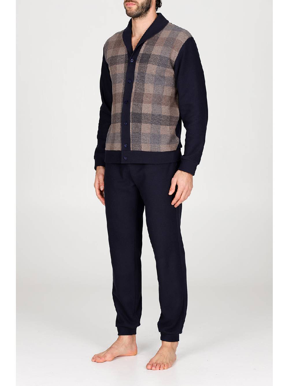 Julipet Pigiama cardigan in confortevole jacquard di cotone Soddisfazione Garantita