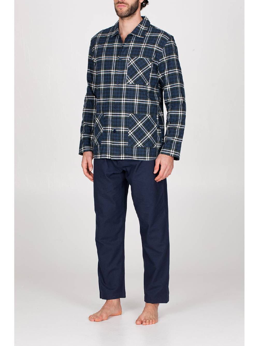 Julipet Pigiama cardigan in calda flanella di puro cotone Promozione Limitata