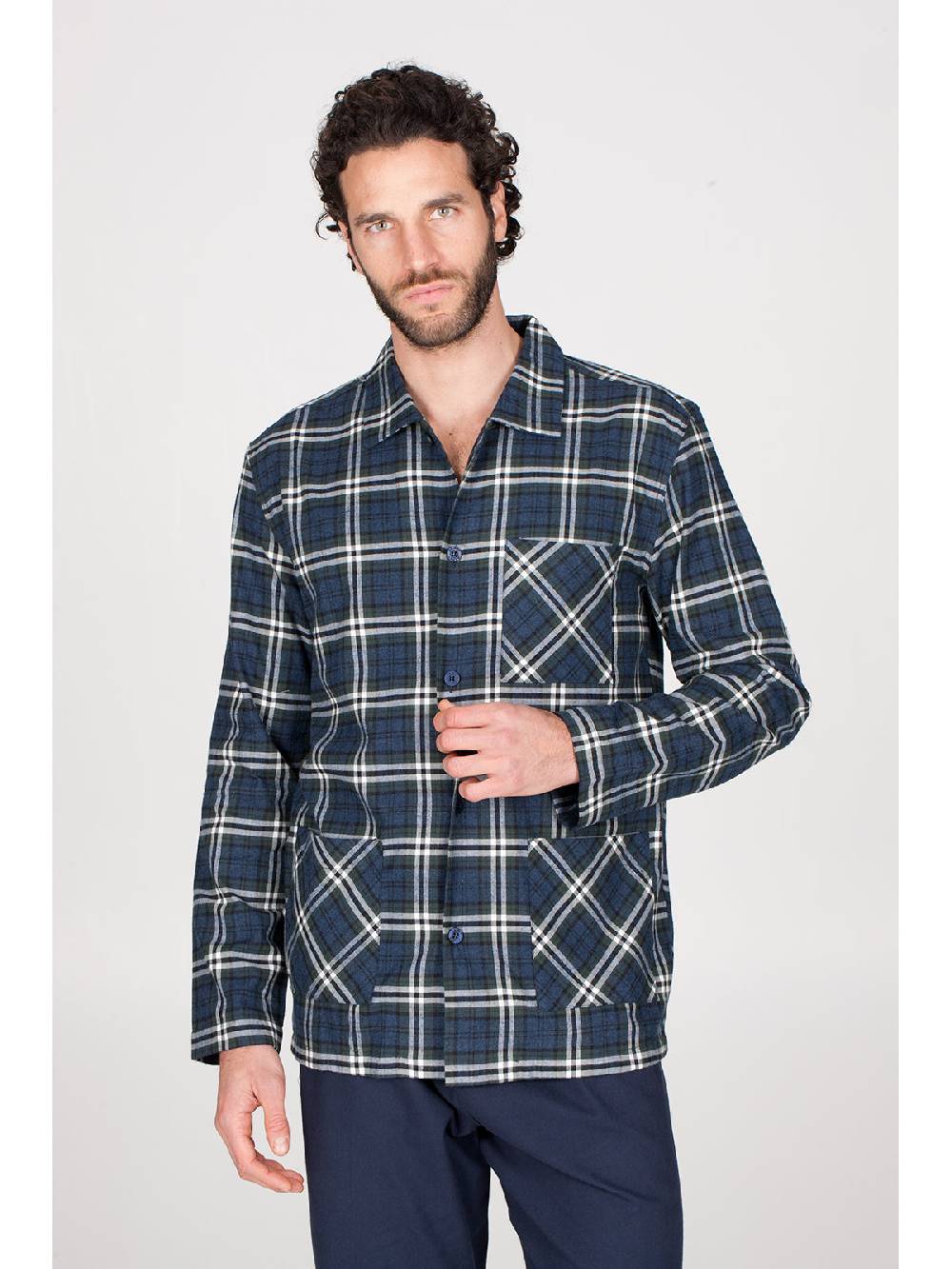 Julipet Pigiama cardigan in calda flanella di puro cotone Promozione Limitata