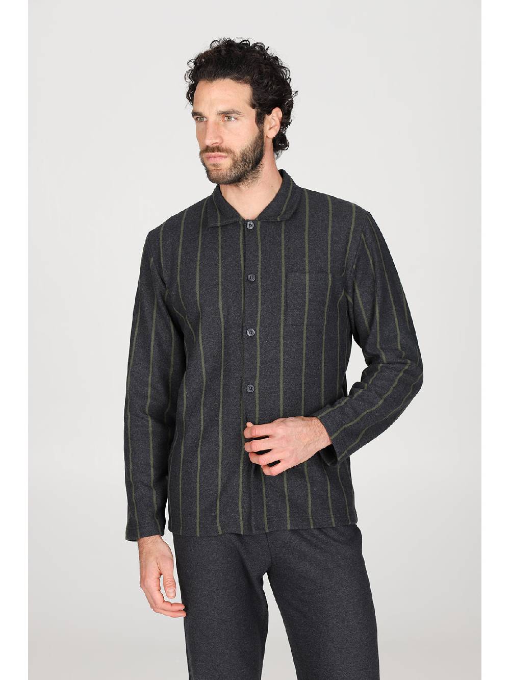 Julipet Pigiama cardigan in confortevole jacquard di cotone Saldi Di Fabbrica