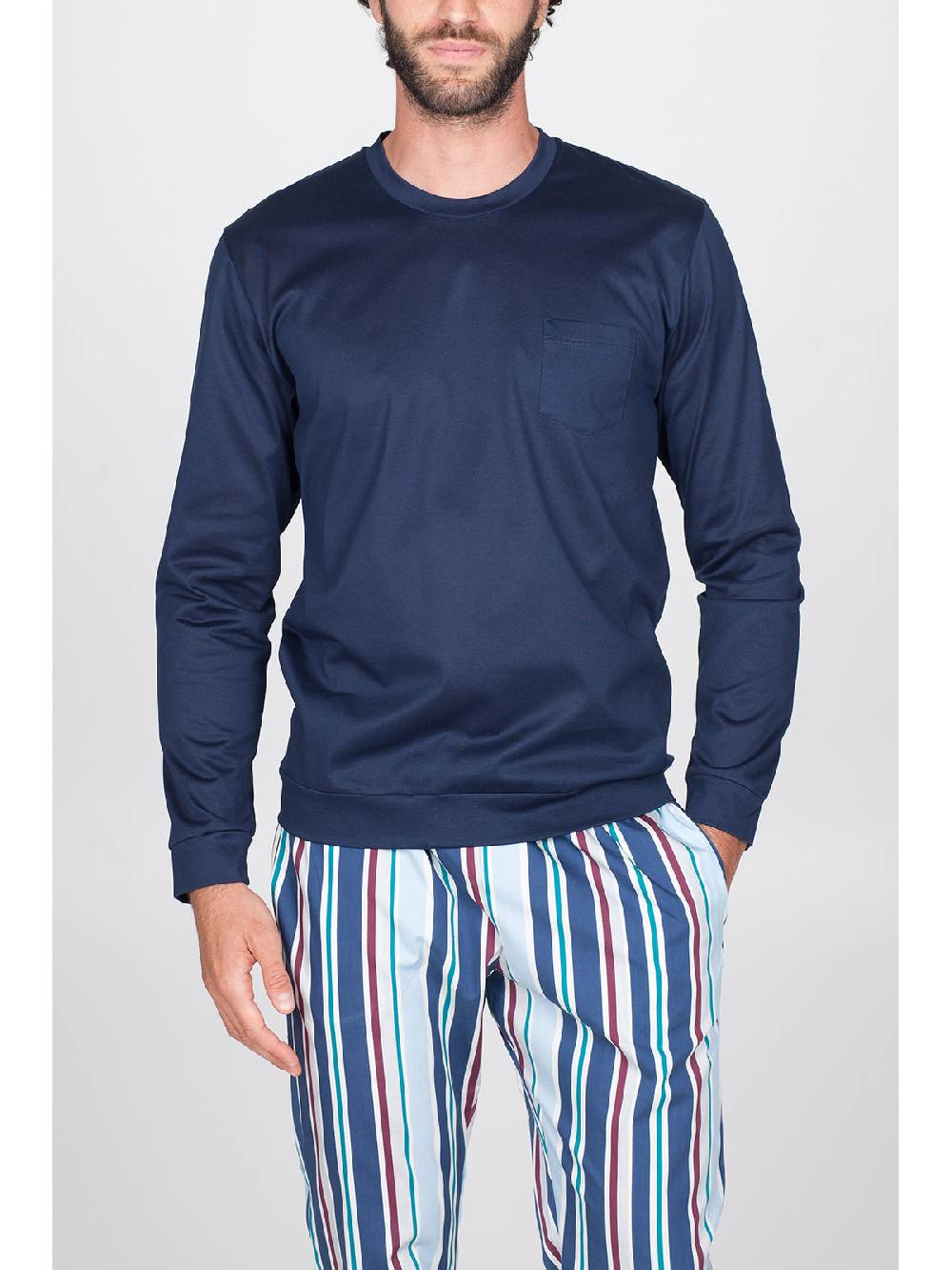 Julipet Pigiama girocollo in popeline e luxury jersey Outlet