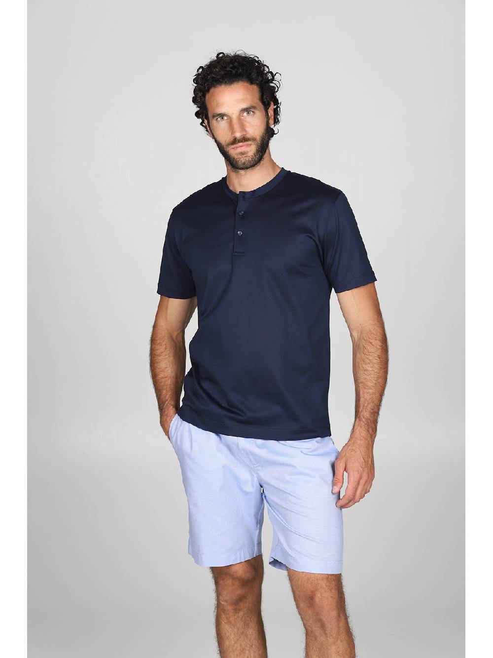 Julipet Pigiama serafino in popeline e luxury jersey, per un comfort contemporaneo Qualità