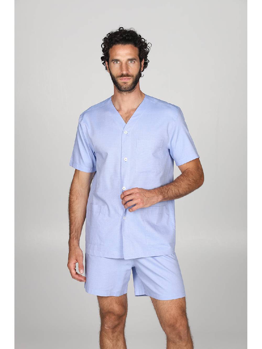 Julipet Pigiama corto cardigan in pregiato popeline, classicità e comfort Consegna Veloce